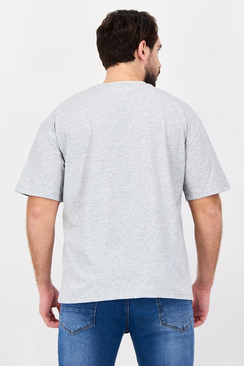 Fudo Men Crew Neck Heather Short Sleeve T-Shirt, Grey - Image 4